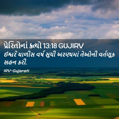 Picture 02 - પ્રેરિતોનાં ક્રત્યો 13:18 GUJIRV - ઈશ્વરે ચાળીસ વર્ષ - Bible Verse Picture
