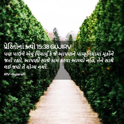 Picture 02 - પ્રેરિતોનાં ક્રત્યો 15:38 GUJIRV - પણ પાઉલે એવું - Bible Verse Picture