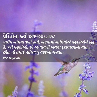 Picture 02 - પ્રેરિતોનાં ક્રત્યો 18:14 GUJIRV - પાઉલ બોલવા જતો હતો, - Bible Verse Picture