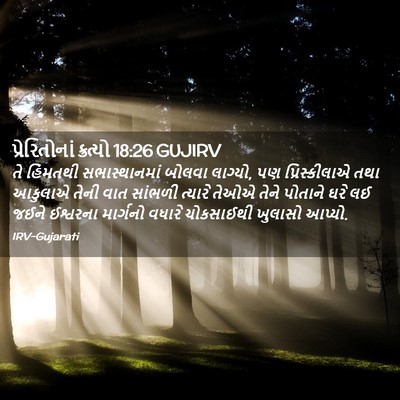 Picture 02 - પ્રેરિતોનાં ક્રત્યો 18:26 GUJIRV - તે હિંમતથી - Bible Verse Picture