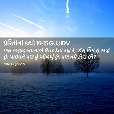 Picture 02 - પ્રેરિતોનાં ક્રત્યો 19:15 GUJIRV - પણ અશુદ્ધ આત્માએ - Bible Verse Picture