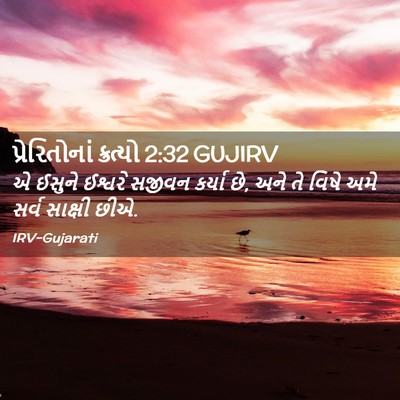 Picture 02 - પ્રેરિતોનાં ક્રત્યો 2:32 GUJIRV - એ ઈસુને ઈશ્વરે - Bible Verse Picture
