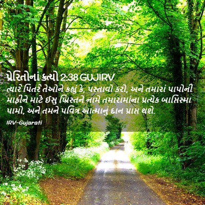 Picture 02 - પ્રેરિતોનાં ક્રત્યો 2:38 GUJIRV - ત્યારે પિતરે - Bible Verse Picture