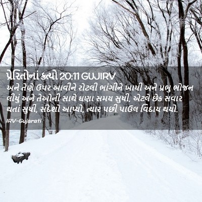 Picture 02 - પ્રેરિતોનાં ક્રત્યો 20:11 GUJIRV - અને તેણે ઉપર આવીને - Bible Verse Picture