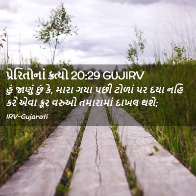 Picture 02 - પ્રેરિતોનાં ક્રત્યો 20:29 GUJIRV - હું જાણું છું કે, - Bible Verse Picture