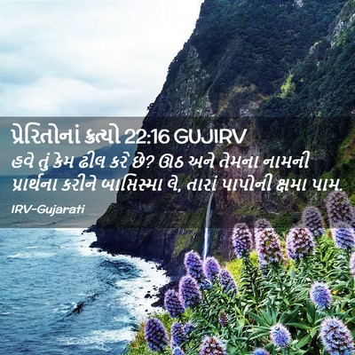 Picture 02 - પ્રેરિતોનાં ક્રત્યો 22:16 GUJIRV - હવે તું કેમ ઢીલ કરે - Bible Verse Picture