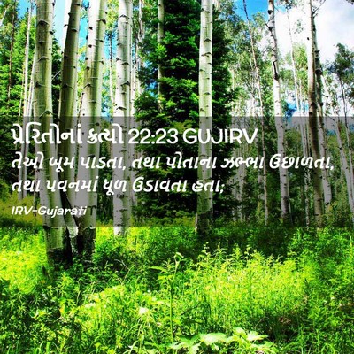 Picture 02 - પ્રેરિતોનાં ક્રત્યો 22:23 GUJIRV - તેઓ બૂમ પાડતા, તથા - Bible Verse Picture