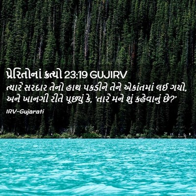 Picture 02 - પ્રેરિતોનાં ક્રત્યો 23:19 GUJIRV - ત્યારે સરદાર તેનો - Bible Verse Picture
