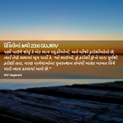 Picture 02 - પ્રેરિતોનાં ક્રત્યો 23:6 GUJIRV - પછી પાઉલે જોયું કે - Bible Verse Picture