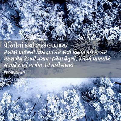 Picture 02 - પ્રેરિતોનાં ક્રત્યો 25:3 GUJIRV - તેઓએ પાઉલની - Bible Verse Picture
