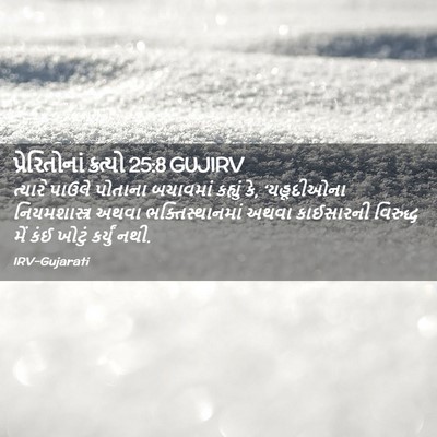Picture 02 - પ્રેરિતોનાં ક્રત્યો 25:8 GUJIRV - ત્યારે પાઉલે - Bible Verse Picture
