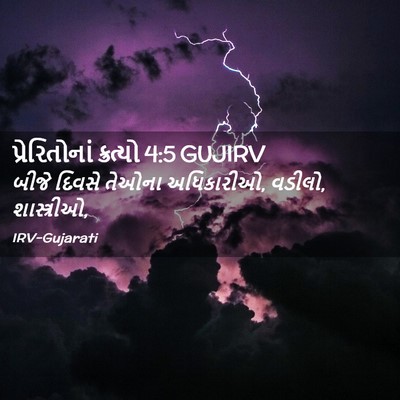 Picture 02 - પ્રેરિતોનાં ક્રત્યો 4:5 GUJIRV - બીજે દિવસે તેઓના - Bible Verse Picture