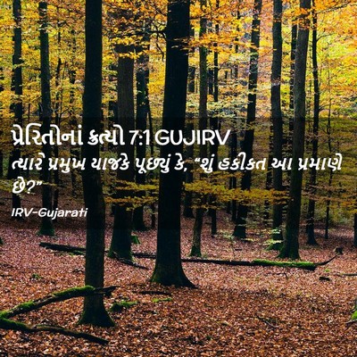Picture 02 - પ્રેરિતોનાં ક્રત્યો 7:1 GUJIRV - ત્યારે પ્રમુખ - Bible Verse Picture