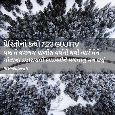 Picture 02 - પ્રેરિતોનાં ક્રત્યો 7:23 GUJIRV - પણ તે લગભગ ચાળીસ - Bible Verse Picture