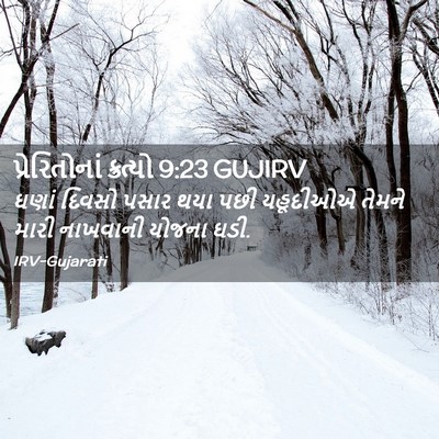 Picture 02 - પ્રેરિતોનાં ક્રત્યો 9:23 GUJIRV - ઘણાં દિવસો પસાર - Bible Verse Picture