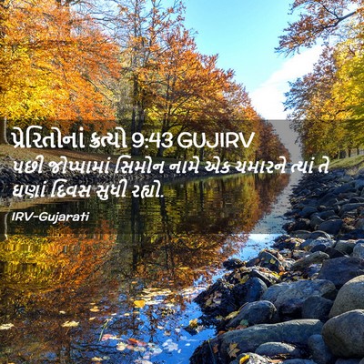 Picture 02 - પ્રેરિતોનાં ક્રત્યો 9:43 GUJIRV - પછી જોપ્પામાં - Bible Verse Picture