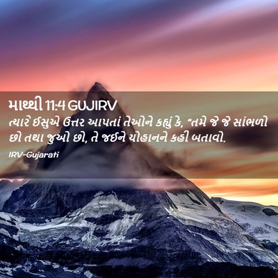 Picture 02 - માથ્થી 11:4 GUJIRV - ત્યારે ઈસુએ ઉત્તર - Bible Verse Picture