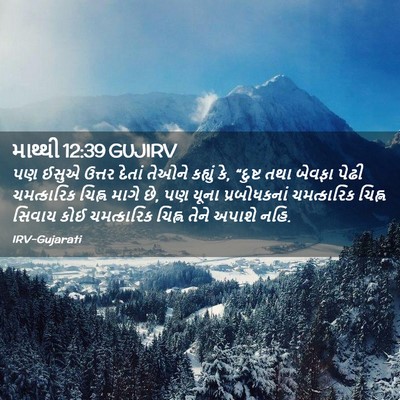 Picture 02 - માથ્થી 12:39 GUJIRV - પણ ઈસુએ ઉત્તર - Bible Verse Picture