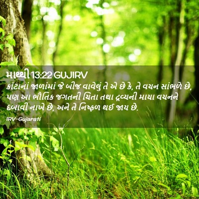 Picture 02 - માથ્થી 13:22 GUJIRV - કાંટાનાં જાળાંમાં - Bible Verse Picture