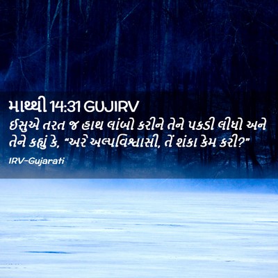 Picture 02 - માથ્થી 14:31 GUJIRV - ઈસુએ તરત જ હાથ - Bible Verse Picture