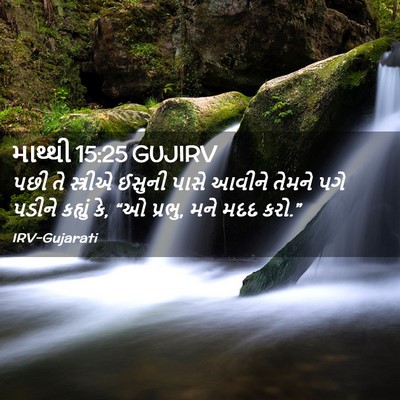 Picture 02 - માથ્થી 15:25 GUJIRV - પછી તે સ્ત્રીએ - Bible Verse Picture