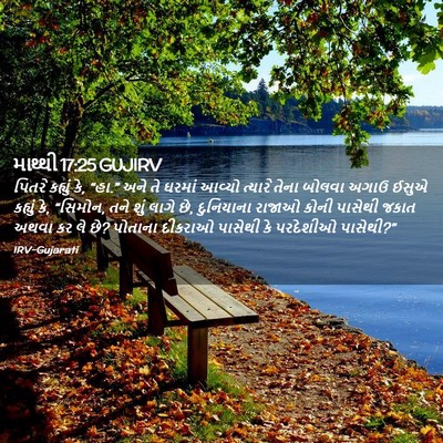 Picture 02 - માથ્થી 17:25 GUJIRV - પિતરે કહ્યું કે, - Bible Verse Picture