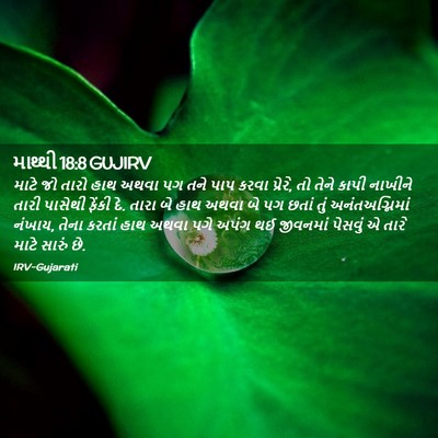 Picture 02 - માથ્થી 18:8 GUJIRV - માટે જો તારો હાથ - Bible Verse Picture