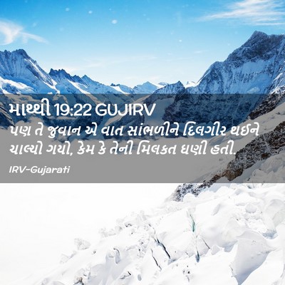 Picture 02 - માથ્થી 19:22 GUJIRV - પણ તે જુવાન એ વાત - Bible Verse Picture