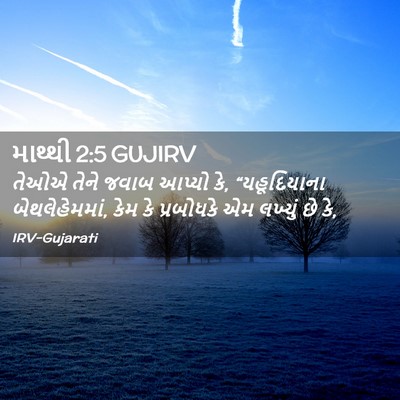 Picture 02 - માથ્થી 2:5 GUJIRV - તેઓએ તેને જવાબ - Bible Verse Picture