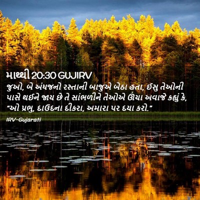 Picture 02 - માથ્થી 20:30 GUJIRV - જુઓ, બે અંધજનો - Bible Verse Picture