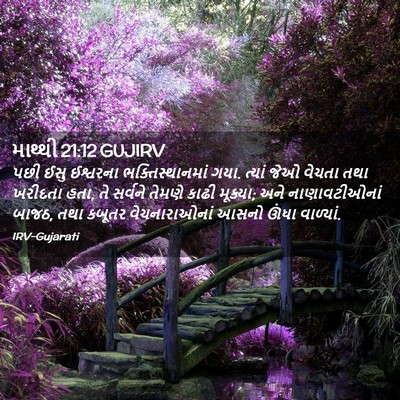 Picture 02 - માથ્થી 21:12 GUJIRV - પછી ઈસુ ઈશ્વરના - Bible Verse Picture