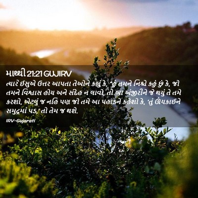 Picture 02 - માથ્થી 21:21 GUJIRV - ત્યારે ઈસુએ ઉત્તર - Bible Verse Picture