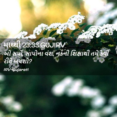 Picture 02 - માથ્થી 23:33 GUJIRV - ઓ સર્પો, સાપોના - Bible Verse Picture