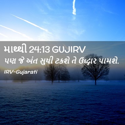 Picture 02 - માથ્થી 24:13 GUJIRV - પણ જે અંત સુધી ટકશે - Bible Verse Picture