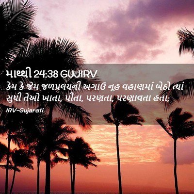 Picture 02 - માથ્થી 24:38 GUJIRV - કેમ કે જેમ - Bible Verse Picture