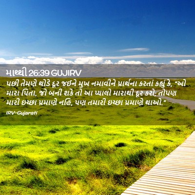 Picture 02 - માથ્થી 26:39 GUJIRV - પછી તેમણે થોડે દૂર - Bible Verse Picture