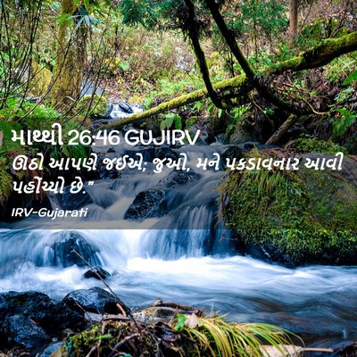 Picture 02 - માથ્થી 26:46 GUJIRV - ઊઠો આપણે જઈએ; જુઓ, - Bible Verse Picture