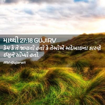 Picture 02 - માથ્થી 27:18 GUJIRV - કેમ કે તે જાણતો હતો - Bible Verse Picture