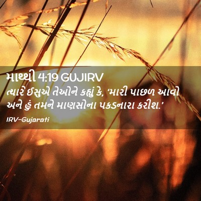 Picture 02 - માથ્થી 4:19 GUJIRV - ત્યારે ઈસુએ તેઓને - Bible Verse Picture