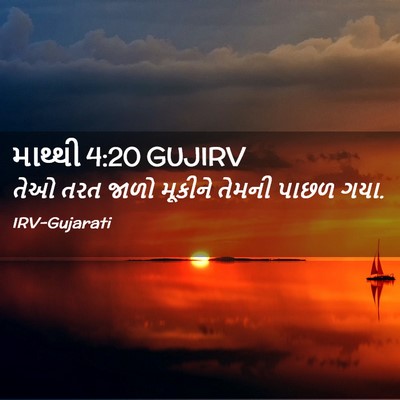 Picture 02 - માથ્થી 4:20 GUJIRV - તેઓ તરત જાળો - Bible Verse Picture