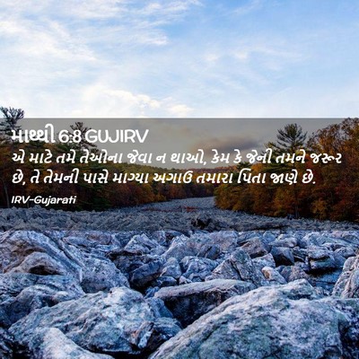 Picture 02 - માથ્થી 6:8 GUJIRV - એ માટે તમે તેઓના - Bible Verse Picture