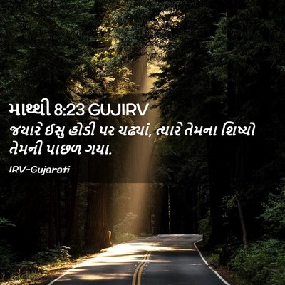 Picture 02 - માથ્થી 8:23 GUJIRV - જયારે ઈસુ હોડી પર - Bible Verse Picture