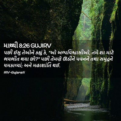 Picture 02 - માથ્થી 8:26 GUJIRV - પછી ઈસુ તેઓને - Bible Verse Picture