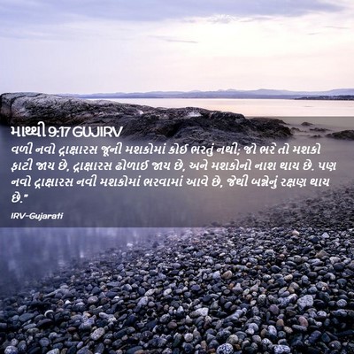 Picture 02 - માથ્થી 9:17 GUJIRV - વળી નવો - Bible Verse Picture
