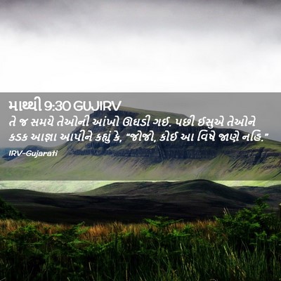 Picture 02 - માથ્થી 9:30 GUJIRV - તે જ સમયે તેઓની - Bible Verse Picture