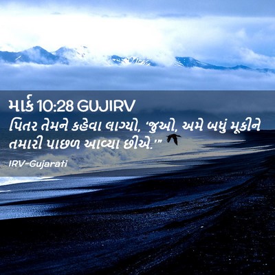 Picture 02 - માર્ક 10:28 GUJIRV - પિતર તેમને કહેવા - Bible Verse Picture