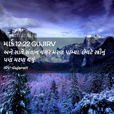 Picture 02 - માર્ક 12:22 GUJIRV - અને સાતે સંતાન વગર - Bible Verse Picture