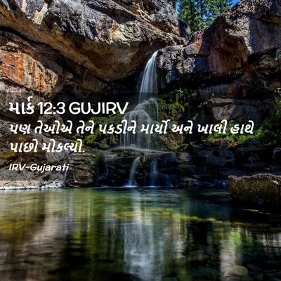 Picture 02 - માર્ક 12:3 GUJIRV - પણ તેઓએ તેને - Bible Verse Picture