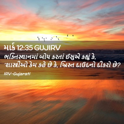 Picture 02 - માર્ક 12:35 GUJIRV - ભક્તિસ્થાનમાં બોધ - Bible Verse Picture