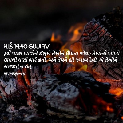 Picture 02 - માર્ક 14:40 GUJIRV - ફરી પાછા આવીને - Bible Verse Picture